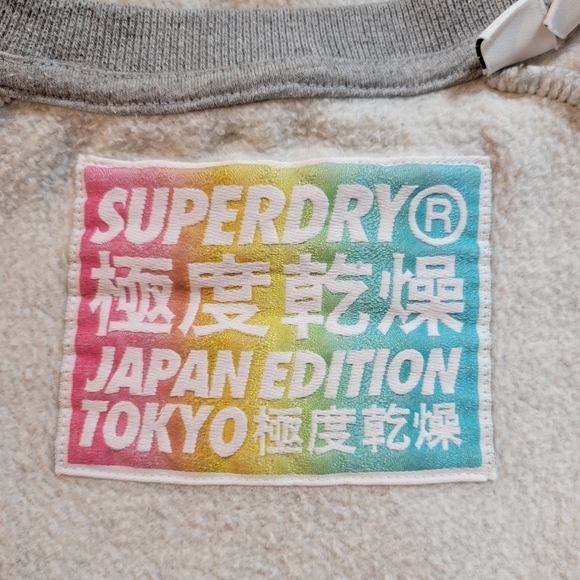 SuperDry Women's US 6 Japan Edition Tokyo Over-sized Long-line Gray Sweat Shirt - Picture 6 of 12